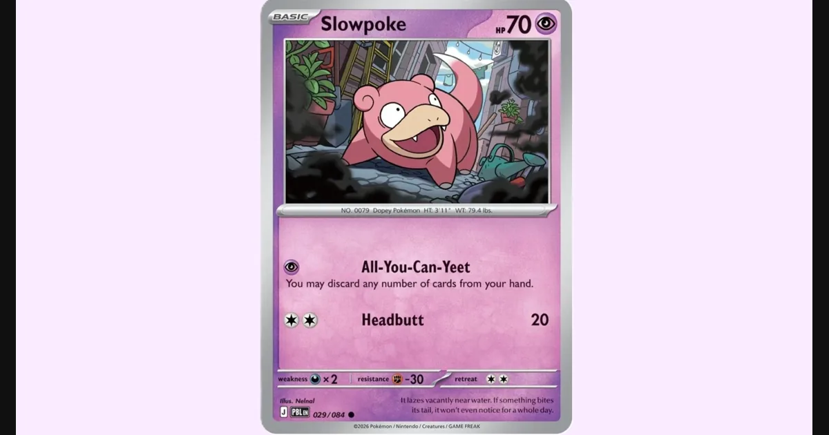 Коллекционная карточка Pokémon TCG с покемоном Slowpoke
