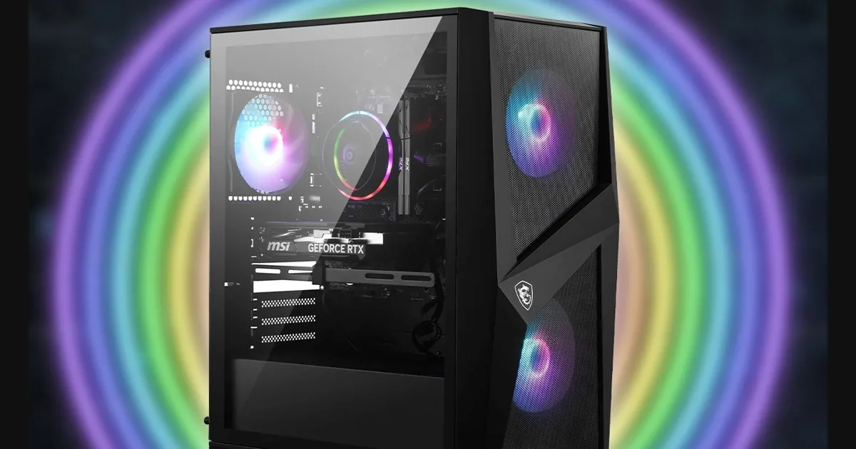 Видеокарта RTX 5070 Ti установлена в игровой ПК на тёмном фоне