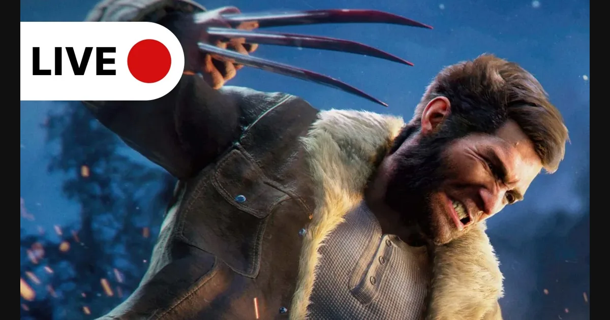 Стилизованный силуэт Wolverine на фоне неонового города