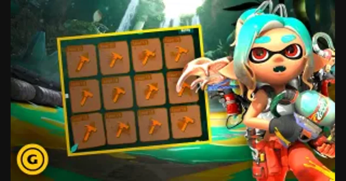 Яркие брызги краски на тёмном фоне в стиле серии Splatoon