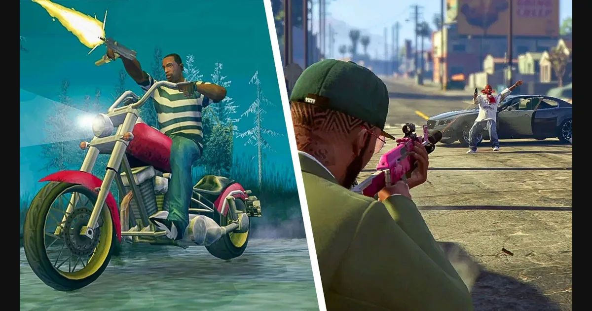 Иллюстрация городского пейзажа в стиле GTA на закате